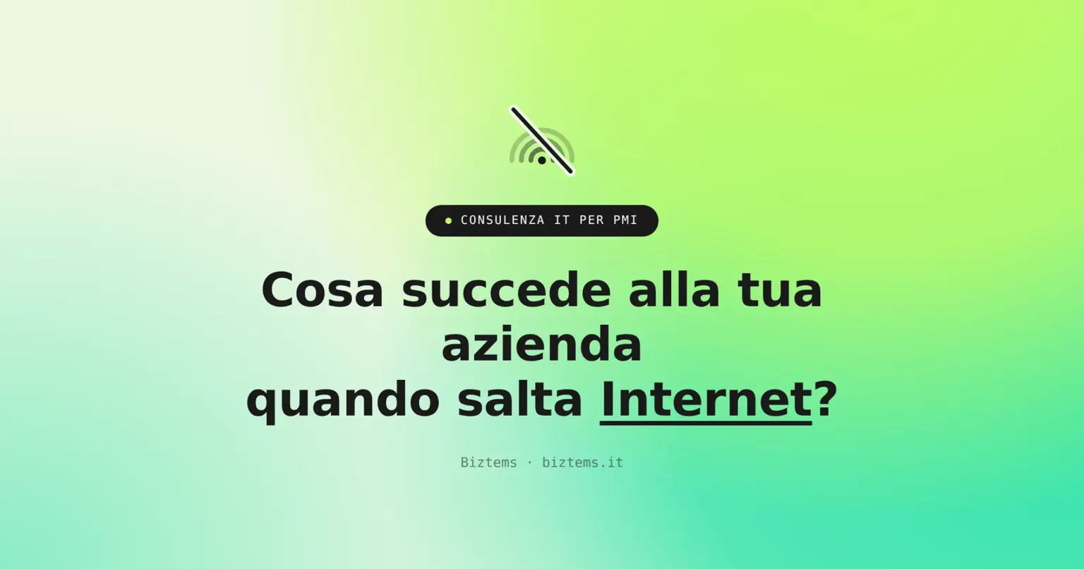 Cosa succede alla tua azienda quando salta Internet?